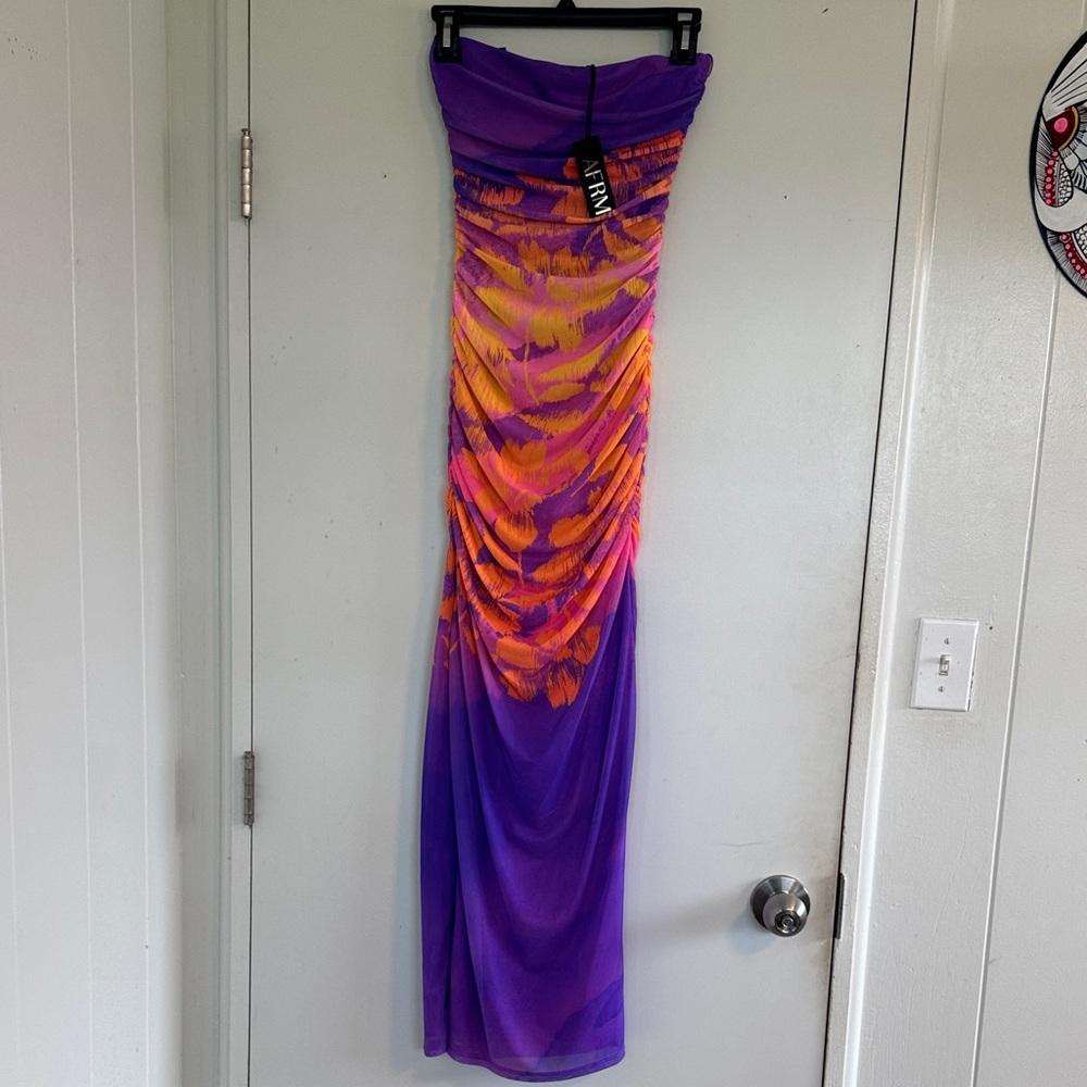 AFRM Purple and Orange Maxi Dress